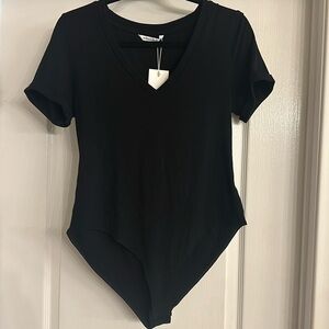 NWT Black Vneck Bodysuit